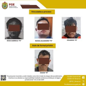 FGE reporta vinculaciones a proceso en Coatzacoalcos, Córdoba, y Nogales, así como un auto de formal prisión en Veracruz