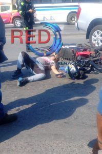 Motociclista lesionado en Choque