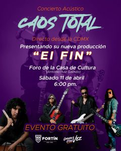 Invitan a Concierto de Rock en Casa de Cultura de Fortín.