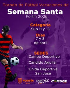 En Fortín jugarán el Torneo de Fútbol “Vacaciones de Semana Santa”.