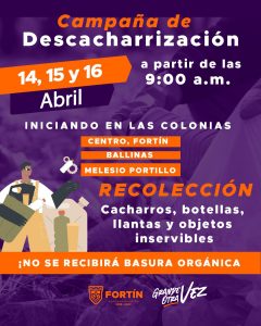 Convocan a participar en Campaña de Descacharrización
