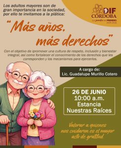 SMDIF invita a plática “Más años, más derechos”