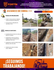 Amplían drenaje sanitario junto al campo deportivo de Monte Blanco.