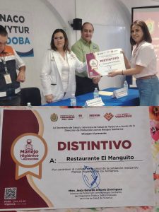 Restaurante El Manguito recibe Distintivo por Manejo Higiénico de Alimentos