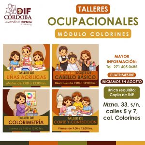 SMDIF invita los talleres ocupacionales del Módulo Colorines