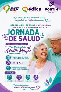 DIF FORTÍN INVITA A JORNADA DE SALUD. Por el Día Nacional de las Personas Adultas Mayores.